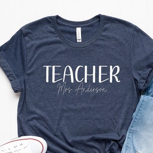 Custom Teacher Shirt, Teacher Team Shirts, Personalized School Tshirt, Teacher Gift, Customized Name Teacher Shirt, Elementary Teacher Shirt