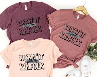 Kickin it with my Kinflok Shirt,Family Reunion Shirt,Family Gathering Shirt,Family Vacation Shirt,Gifts for Family,Family Trip Shirt,PR468