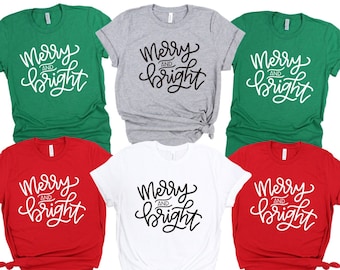 Christmas Shirts for Women,Merry and Bright Shirt,Christmas Tee,Holiday Shirt for Women, Soft Women, Christmas Shirt, Christmas T-Shirt,CH31