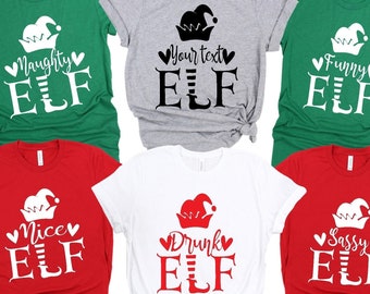 Family Group Christmas Elf Shirts, Sassy Elf Tee, Customize Elf Te, Office Party, Elf Shirt, Cute, Loud, Cute Christmas Party Costume,CH12