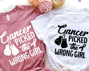 Cancer Picked The Wrong Girl Shirt, Cancer Shirt, Cancer Tshirt, Breast Cancer Shirt, Hope Shirt, Fight With Cancer, Cancer Awareness