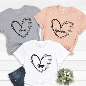 Custom Grandma Shirt, Grandma Heart Shirt, Nana Shirt With Grandkids Name, Gift For Grandma, Mother's Day Shirt,PR250