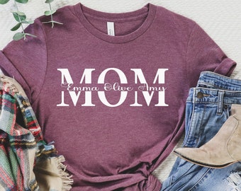 Custom Mom Shirt With Kids Names, Personalized Mom Shirt, Mother's Day Shirt, Custom Kid's Names Mom Shirt, Gift For Mom,PR201