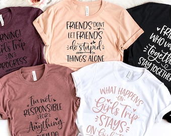 Customize Girls Trip Tshirt ,What Happens on Girls Trip Stays on Girls Trip Shirt,Party Shirts, Girls Weekend Tshirt,Girls Trip Shirts,PR256
