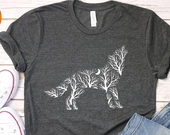 Wolf Shirt, Howling Wolf, Floral Wolf, Wolf Lover Gift, Animal Lover Shirt, Dog Lover Shirt, Wolf Girl, Wolves Gifts, Wildlife Animals,PR20