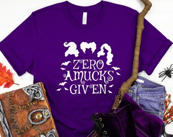 Zero Amucks Given Shirt, Halloween Party Shirts, Hocus Pocus Shirts,Sanderson Sisters Shirts,Halloween Outfits, Halloween Funny Shirt,PR411