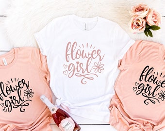 Flower Girl T-shirt, Cute Flower Girl Tee, Wedding Shirts, Ring Bearer Outfit, Flower Girl Shirt, Kids Flower Girl Garment,PR118