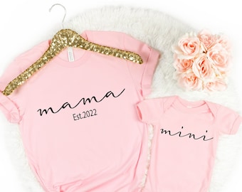 Mama Mini Matching Set, Baby Shower Gift, Baby and Mama, New Mom Gift, Mini Onesie,
