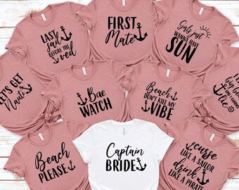 Nautical Bachelorette Party Shirts, Bachelorette Shirts, Bachelorette Cruise, Last Sail Before the Veil, Let's Get Nauti,PR251