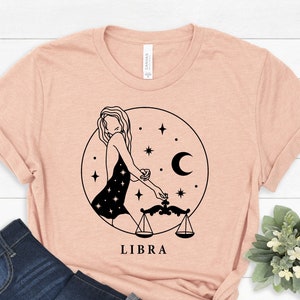 Chemise Balance, zodiaque Balance, cadeaux Balance, astrologie Balance, cadeaux du zodiaque, art du zodiaque, cadeau pour femme balance, fille balance