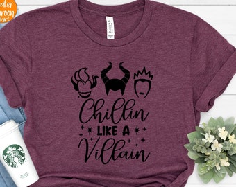 Disney villains shirt, chillin like a villain shirt, Disney Halloween shirt, Villains shirt adults,PR414