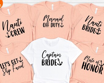 Nautical Bachelorette Party Shirts, Bachelorette Shirts, Bachelorette Cruise, Last Sail Before the Veil, Let's Get Nauti,PR251