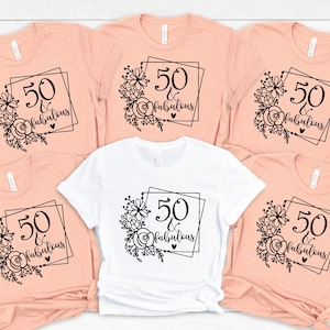 50 and Fabulous T-shirt, 50 and Fabulous Shirt, 50th Birthday, 50th ...