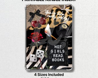 Y2K Kindle Einsatz • Retro Leopard, Zebra & Kirschrot Design (digitaler Download)