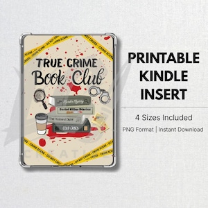True Crime Book Club Printable kindle Insert | Crime Lover Aesthetic | Instant Download  True Crime Readers