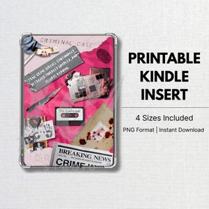 True Crime Kindle Insert | “True Crime Girlies” Digital Collage | Reading Accessory for Kindle, Kindle Paperwhite