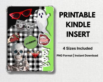 Halloween Kindle Einsatz | Horror Collage, Skelett & Geist (Digitaler Download)