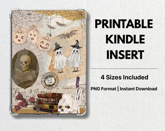 Vintage Halloween Kindle Einsatz: Gruselige Geister Collage (PNG Download)