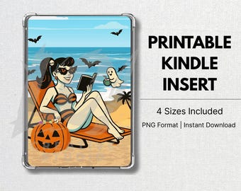 Summerween Book Babe Kindle Insert: Spooky Beach Girl Digital Art