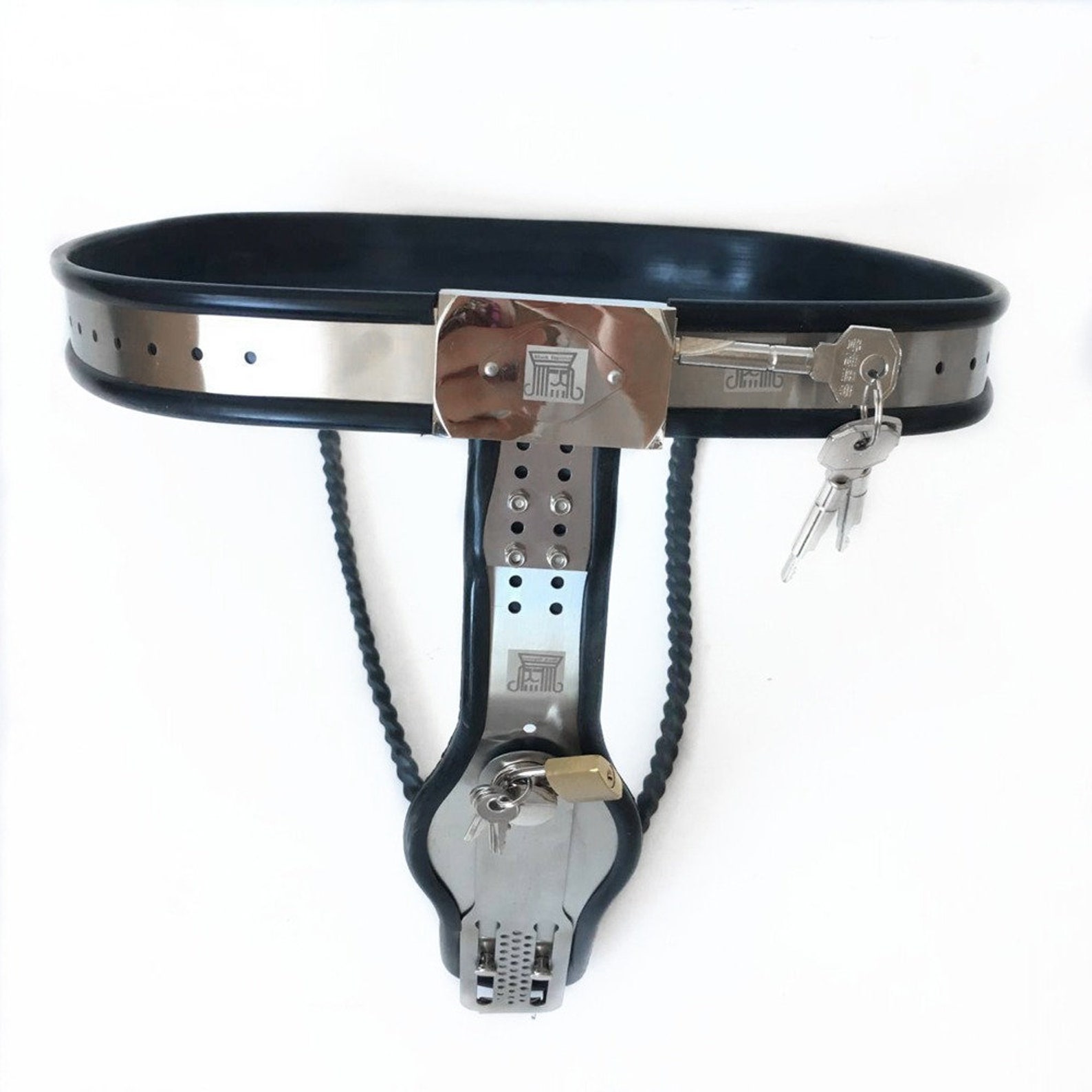 Black Lockable Women Chastity Belt Stainless Steel Etsy