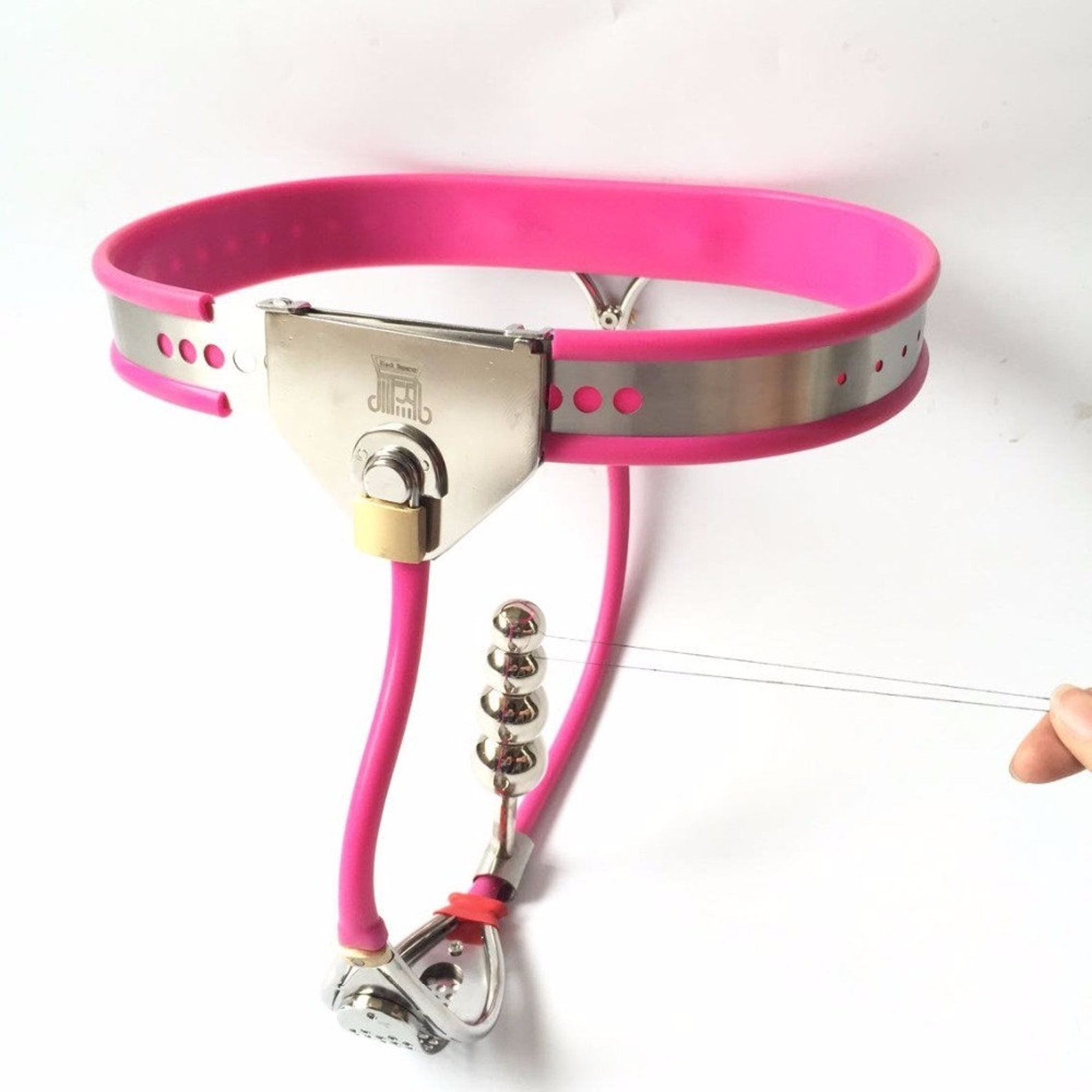 Pink Women Chastity Belt With Anal Plug Steel Panties Etsy