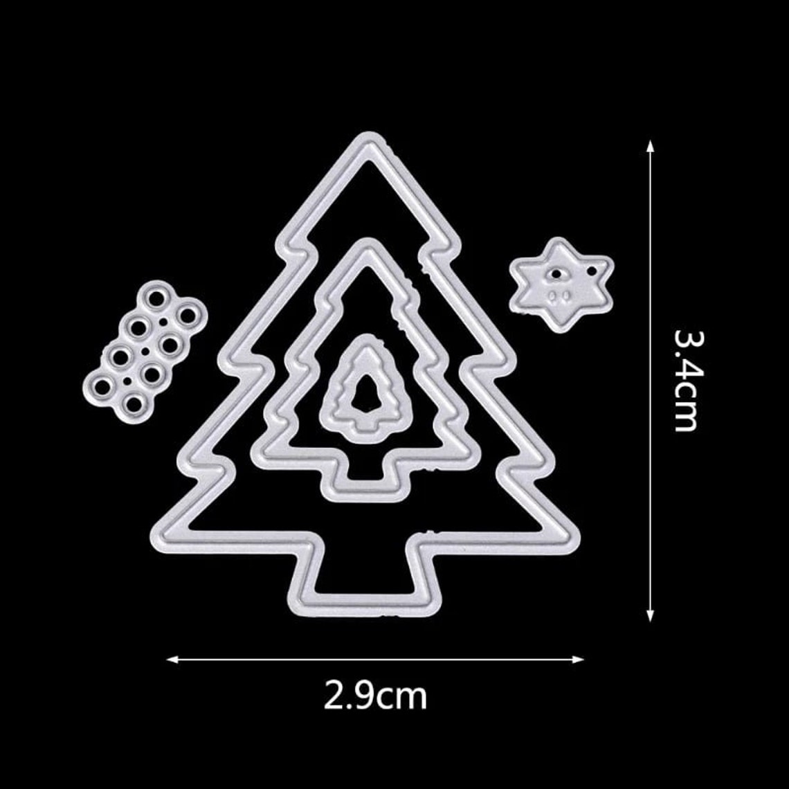 Small Christmas Tree Metal Cutting Die Mini Christmas Trees Etsy