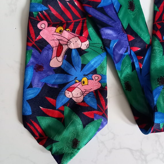 Vintage 1993 Tie Rack Pink Panther Cartoon Novelt… - image 5