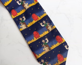 Vintage Wallace and Gromit Patterned Tie