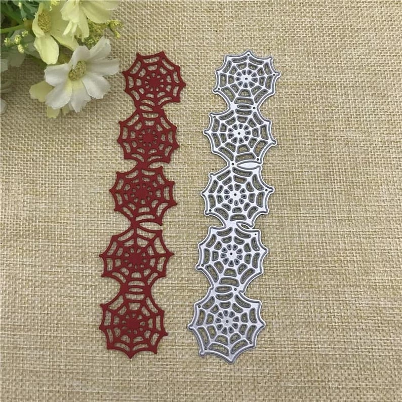 Spider Web Die Decorative Halloween Themed Die Cutter Spider Web Border Edge Cutting Die