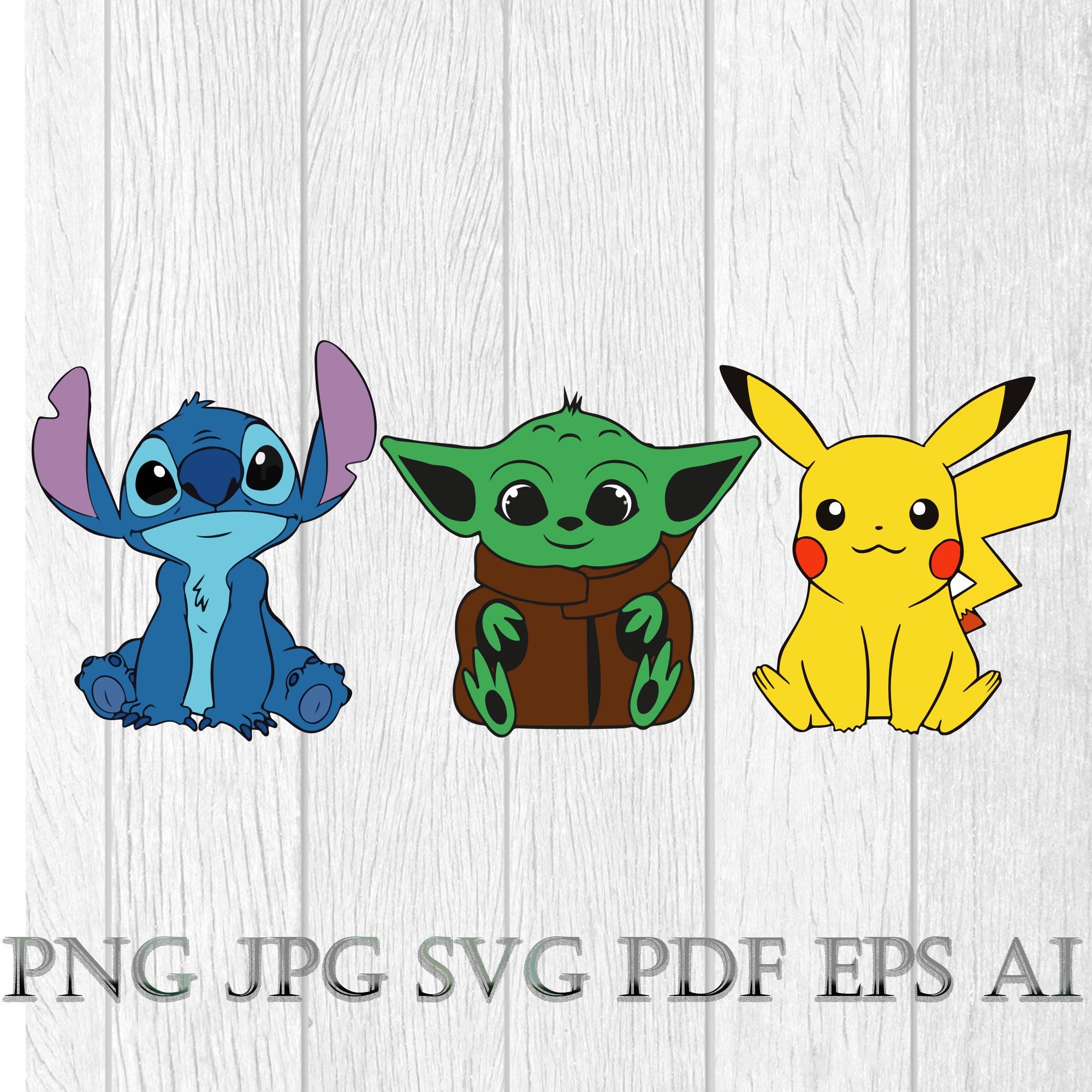 Baby Yoda Svg Stitch Pikachu Svg Star Wars Baby Yoda Svg Lilo Etsy