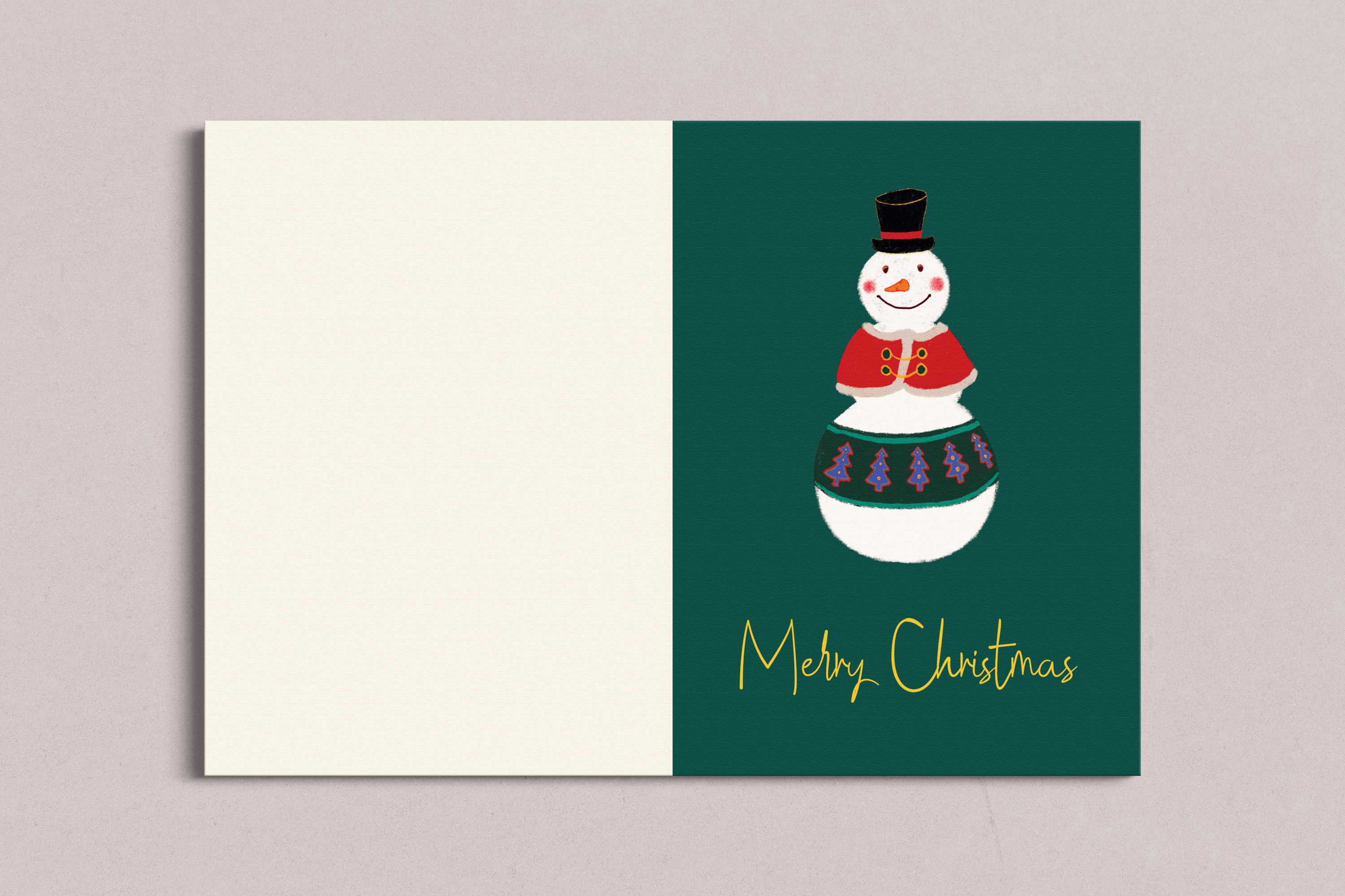 Printable Card Merry Christmas Snowman Instant Download PDF - Etsy