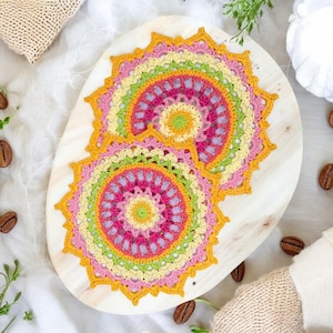 Häkelanleitung Mandala Dahlias Sister - NUR DIE ANLEITUNG // Deutsch