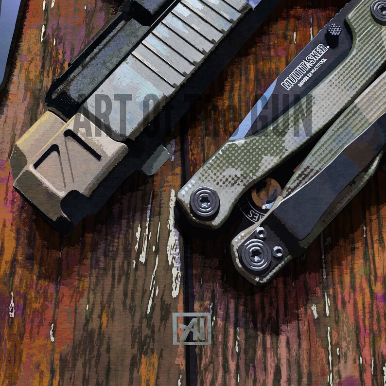 Art of the Gun Glock, Matt Helm Work Knife, and Multitasker Tools Art
