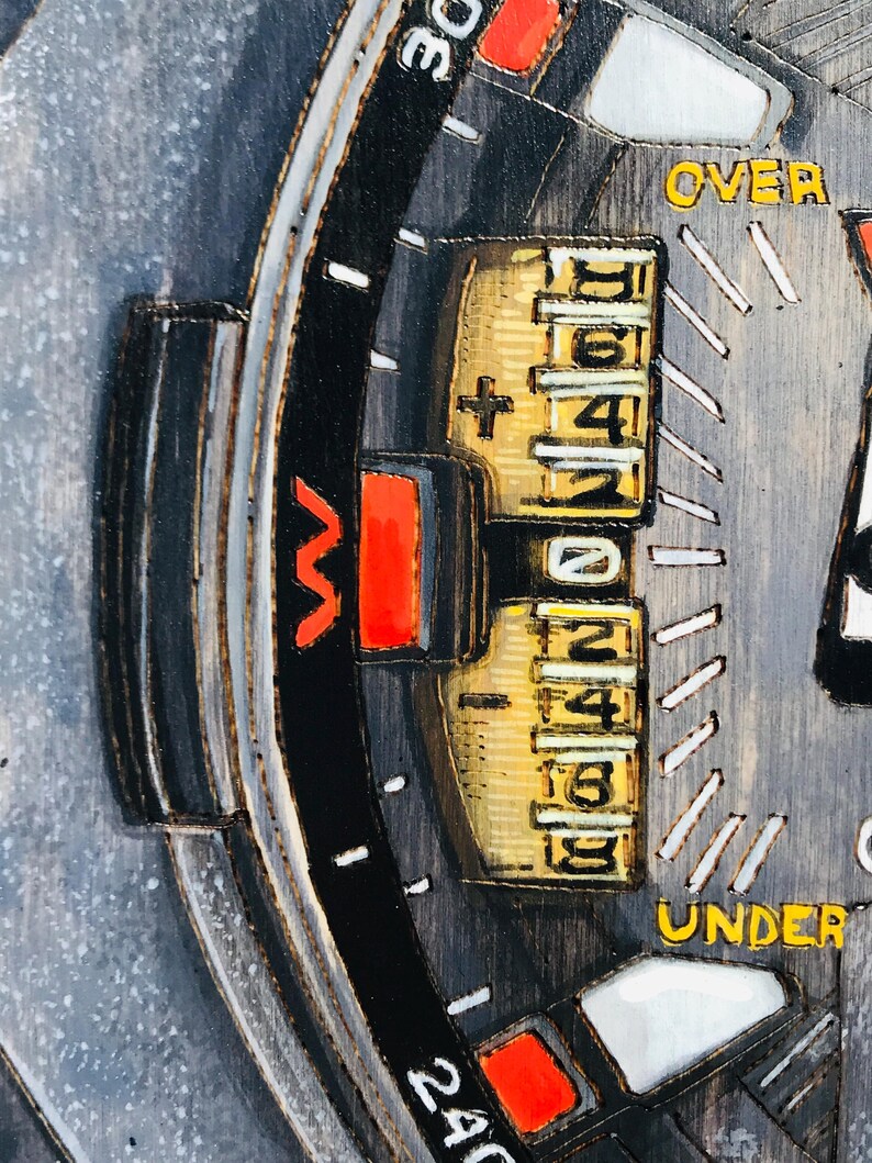 G Shock MUDMASTER GWGB1000EC - 18x24 Original Tactical Watch Painting on Wood Board bild 9