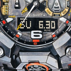G Shock MUDMASTER GWGB1000EC - 18x24 Original Tactical Watch Painting on Wood Board bild 14