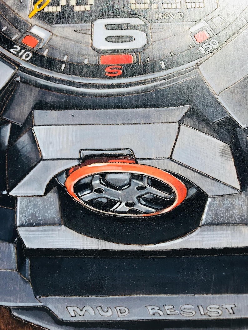 G Shock MUDMASTER GWGB1000EC - 18x24 Original Tactical Watch Painting on Wood Board bild 10