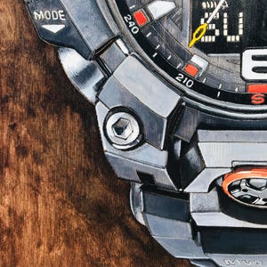 G Shock MUDMASTER GWGB1000EC - 18x24 Original Tactical Watch Painting on Wood Board bild 7