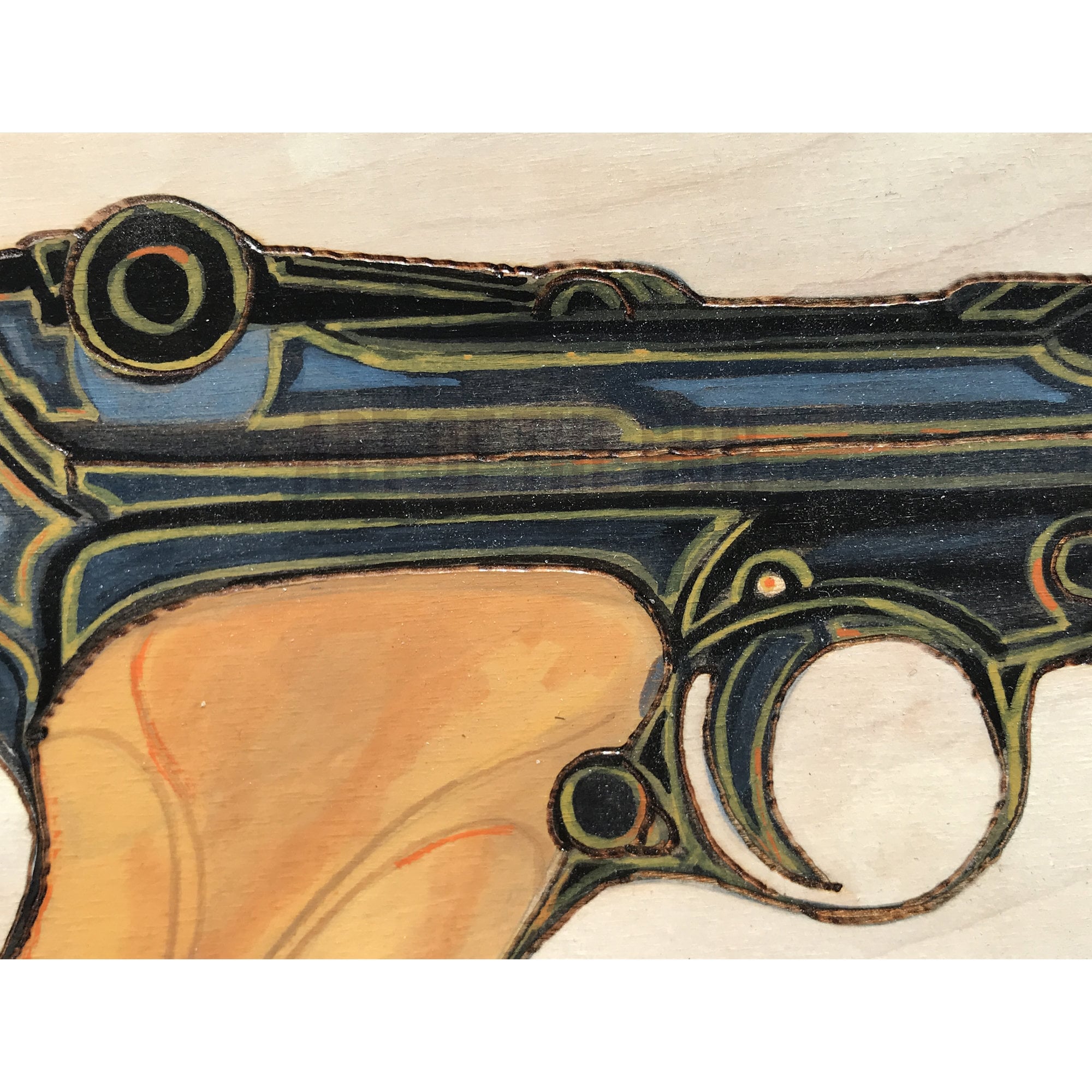 Art of the Gun Raymond J. Wielgus Luger Pistol Original Painting Gun