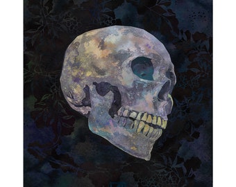 Memento Mori Skull Art Print: Dark Academia Gothic Illustration