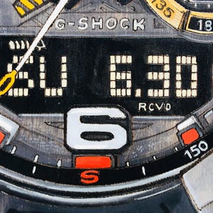 G Shock MUDMASTER GWGB1000EC - 18x24 Original Tactical Watch Painting on Wood Board bild 5