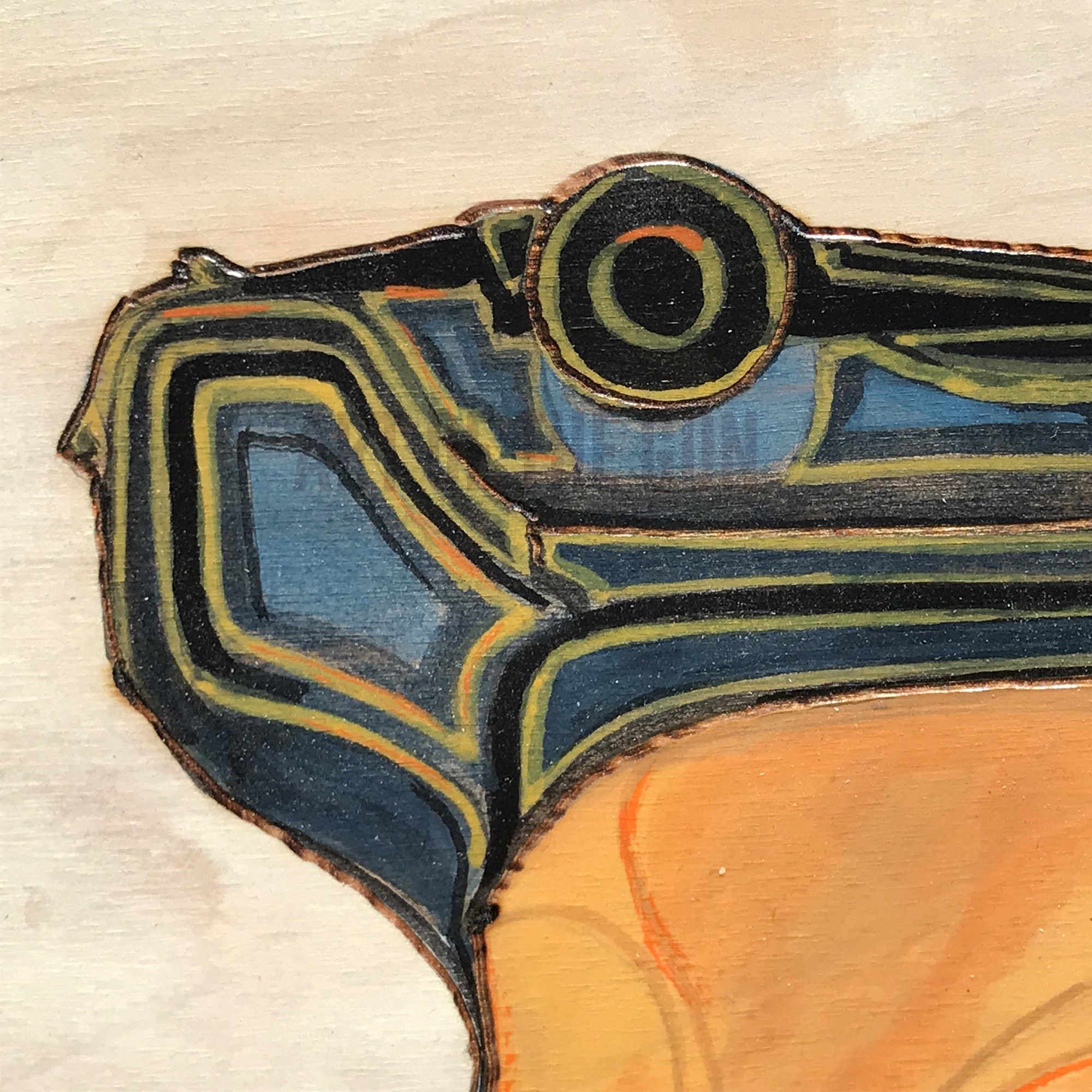 Art of the Gun Raymond J. Wielgus Luger Pistol Original Painting Gun