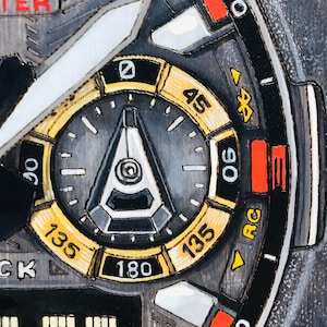 G Shock MUDMASTER GWGB1000EC - 18x24 Original Tactical Watch Painting on Wood Board bild 3