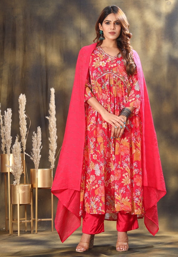 chinese dress ladies Layered Kurta with overlap front neck  Sera