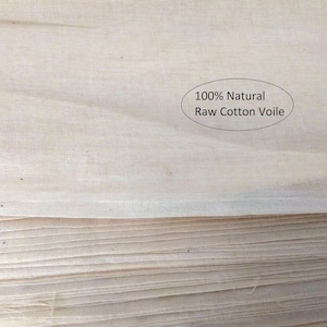 100% natuurlijke ruwe katoenen voile stof op maat gesneden| Greige Voile pure kledingstof 48 "breed | Gratis DHL Express.