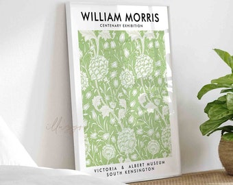 William Morris Print, Printable Wall Art, William Morris, Exhibition Poster, Flower Pattern, Minimalist Art, Floral Wall Art, Vintage Poster