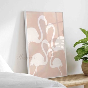 Flamingo Print, Boho Wandkunst, druckbare Wandkunst, Boho Wandkunst, Animal Print, Abstrakter Druck, moderne Kunst, Pink Flamingo, Digitaldruck