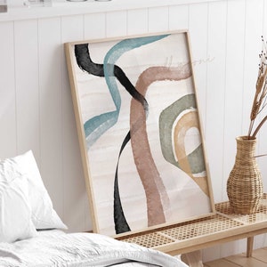 Cartel de arte abstracto, arte de pared imprimible, arte contemporáneo, arte de pared moderno, impresión minimalista, cartel de pared boho, impresión moderna, impresión boho