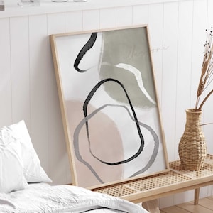 Arte con forme astratte, Arte da parete stampabile, Stampa di metà secolo, Poster geometrico di grandi dimensioni, Parete della galleria moderna, Poster minimalista, Arte contemporanea
