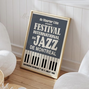 Jazz Music Festival Poster, Printable Wall Art, Vintage Jazz Poster, Retro Concert Print, Piano Wall Art, Abstract Poster, Minimalist Poster
