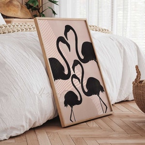 Flamingo Print, Boho Wandkunst, druckbare Wandkunst, Boho Wandkunst, Animal Print, Abstrakter Druck, moderne Kunst, Pink Flamingo, Digitaldruck